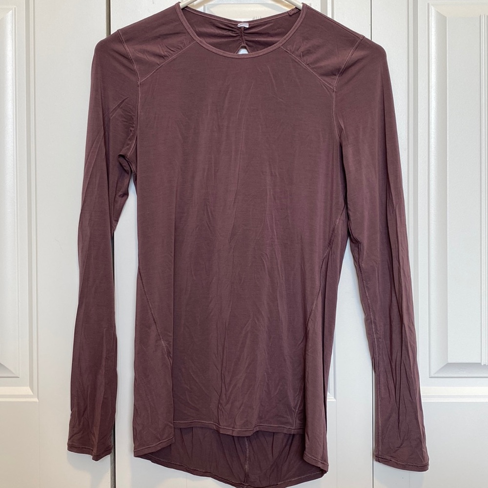 Lululemon Purple Open Back Long Sleeve Workout Lightweight Shirt